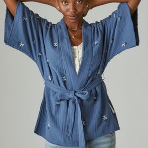 Lucky Brand Geo Embroidered Kimono